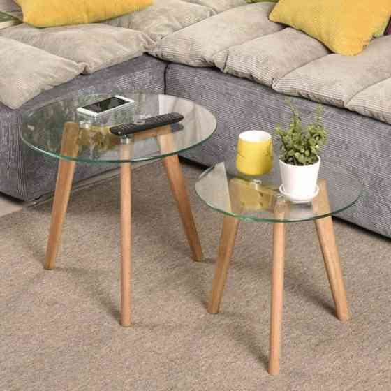 Журнальні столики - комплект Мілан зі скляною стільницею Дніпро