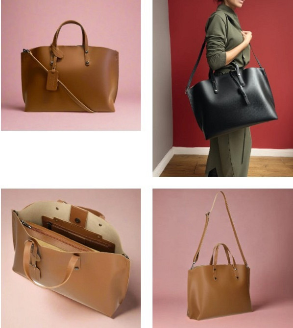 Кожаная большая женская сумка черная Италия TS000041 na ramę Одеса - зображення 2