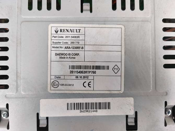 АвтомагнитолаRenault Kangoo 2008-2021 (281154063R) Ковель - зображення 3