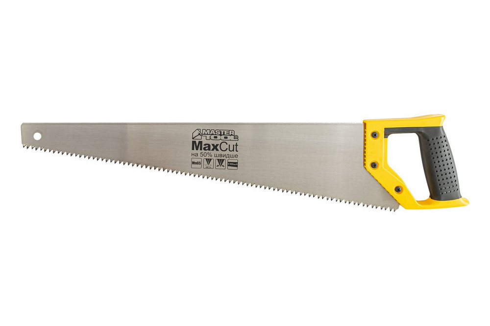 Ножовка столярная MASTERTOOL 4TPI MAX CUT 500 мм закаленный зуб 2-D заточка полированная 14-2650 Харків - зображення 1