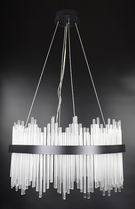 Люстра стельова LED J881-800-bk Чорний 60-180х80х80 см. Київ - зображення 1