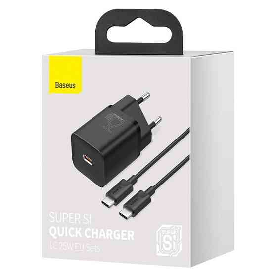 СЗУ Baseus Super Si Quick Charger PD25W (1USB-C) + кабель Type-C to Type-C (TZCCSUP-L) Херсон