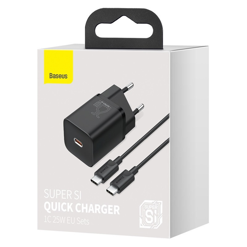 СЗУ Baseus Super Si Quick Charger PD25W (1USB-C) + кабель Type-C to Type-C (TZCCSUP-L) Херсон - зображення 2