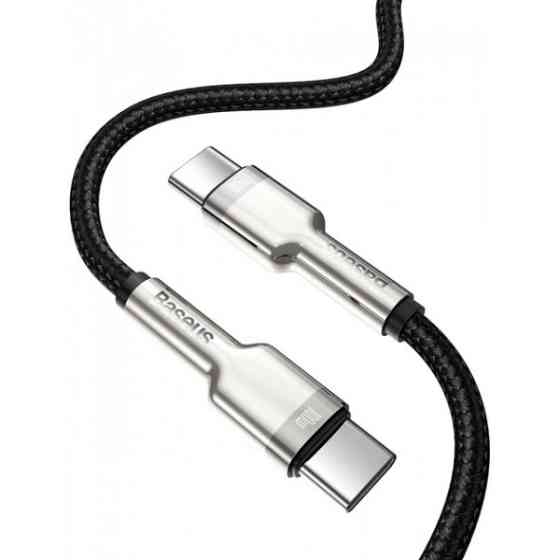 Кабель Baseus Cafule Series Metal Type-C to Type-C 100W 1m Black (CATJK-C01) Харків