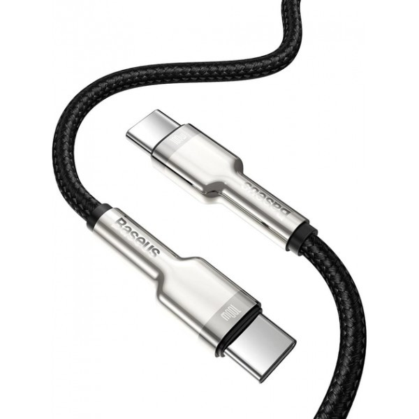 Кабель Baseus Cafule Series Metal Type-C to Type-C 100W 1m Black (CATJK-C01) Харків - зображення 3