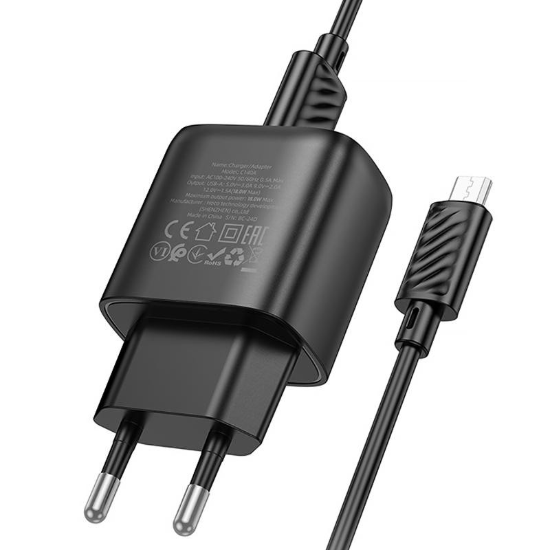 СЗУ Hoco C140A Smart QC3.0 18W (1USB-A) + кабель USB to MicroUSB Херсон - зображення 4