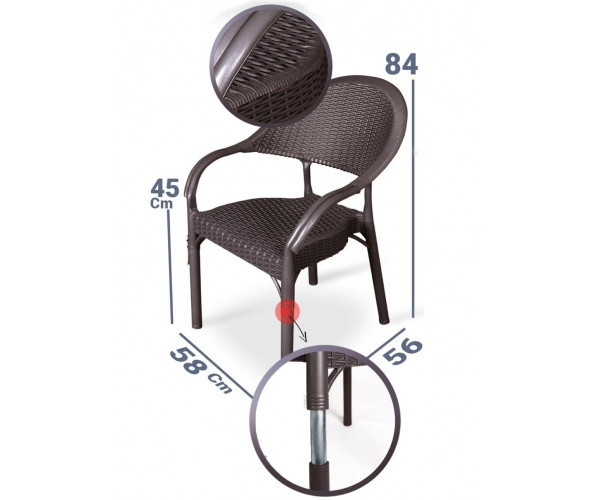 Стілець Софія пластиковий ротанг чорний Днепр - изображение 3