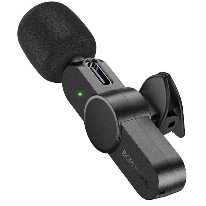Петличный беспроводной микрофон Borofone BFK12 Trophy lavalier Lightning/Type-C Херсон - изображение 12