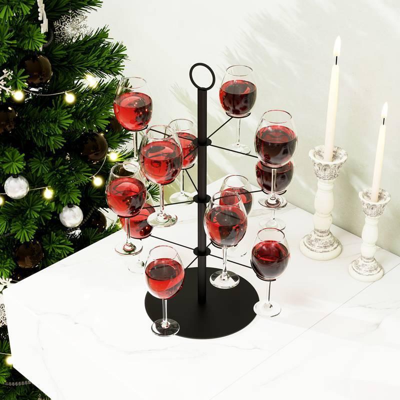 Подставка для коктейльного дерева Leeseph на 12 бокалов черная MV045а Одеса - зображення 2