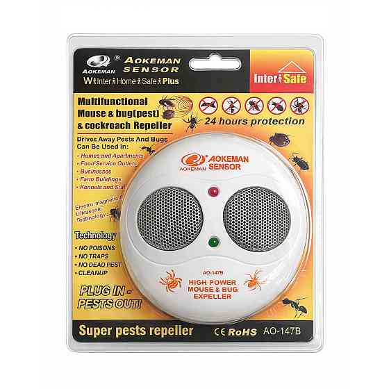 Відлякувач тарганів і гризунів 2 в 1: електромагнітний  і ультразвуковий AO-147B Одесса