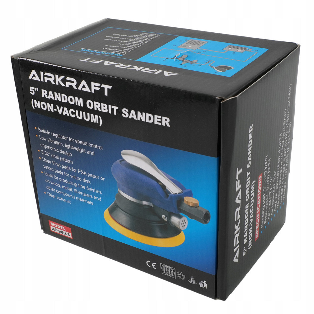 Шлифмашинка пневматическая орбитальная 125 мм (запасной диск) AIRKRAFT AT-980-5 Харків - зображення 4