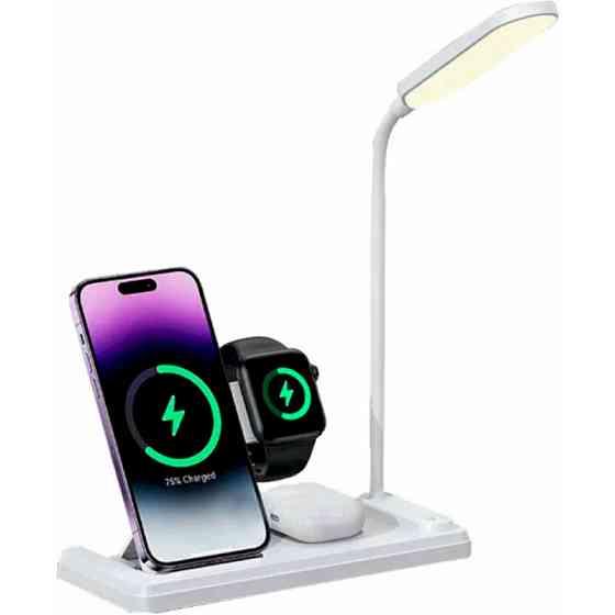 БЗУ Usams US-CD195 15W 4in1 Wireless Charging Holder With Table Lamp Херсон