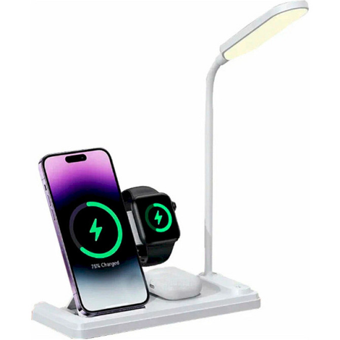 БЗУ Usams US-CD195 15W 4in1 Wireless Charging Holder With Table Lamp Херсон - изображение 1