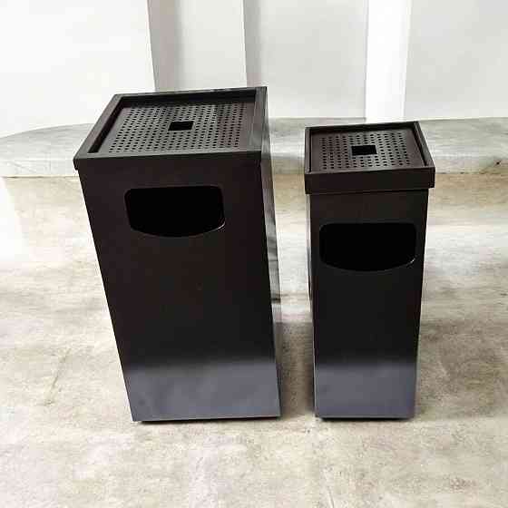 Урна-пепельница, квадратная, металл окрашенный 90 л, черная (0292B) Киев