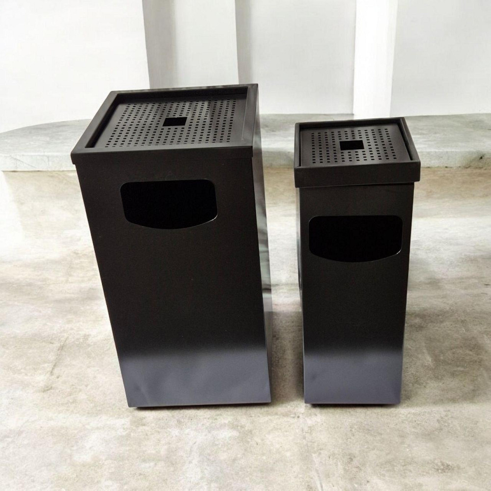 Урна-пепельница, квадратная, металл окрашенный 90 л, черная (0292B) Киев - изображение 2