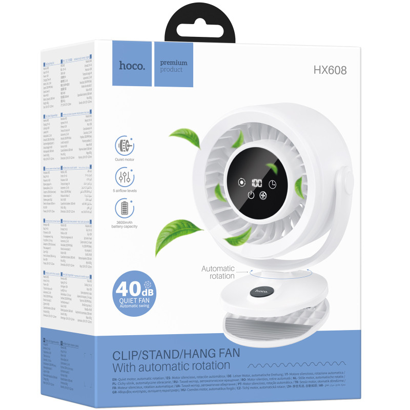 Портативный вентилятор Hoco HX608 handheld folding fan 3600 mAh Херсон - зображення 2