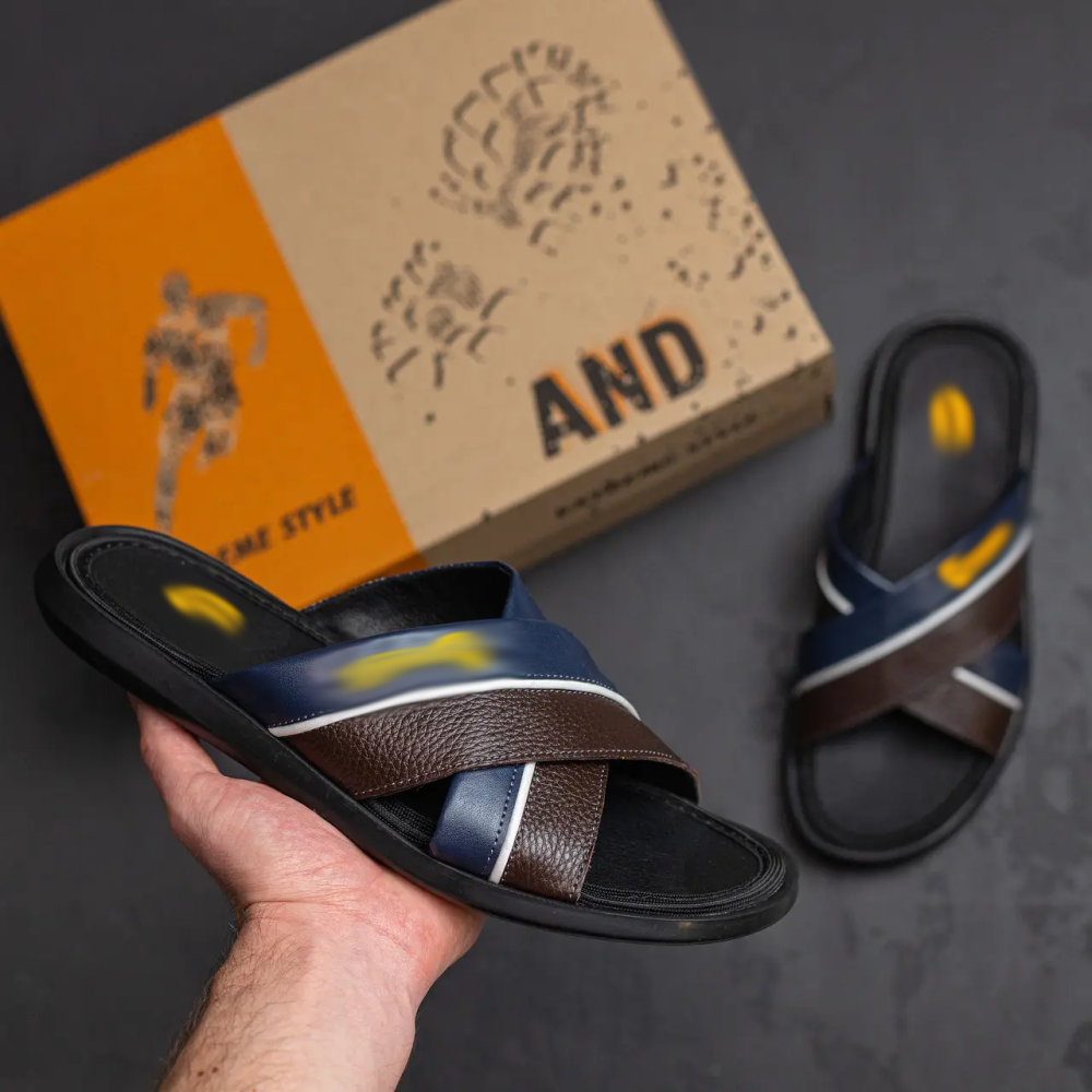 Мужские кожаные  летние шлепанцы-сланцы Київ - зображення 8