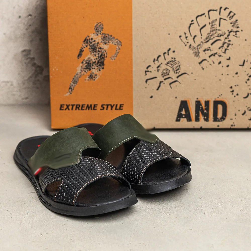 Мужские кожаные  летние шлепанцы-сланцы Київ - зображення 7