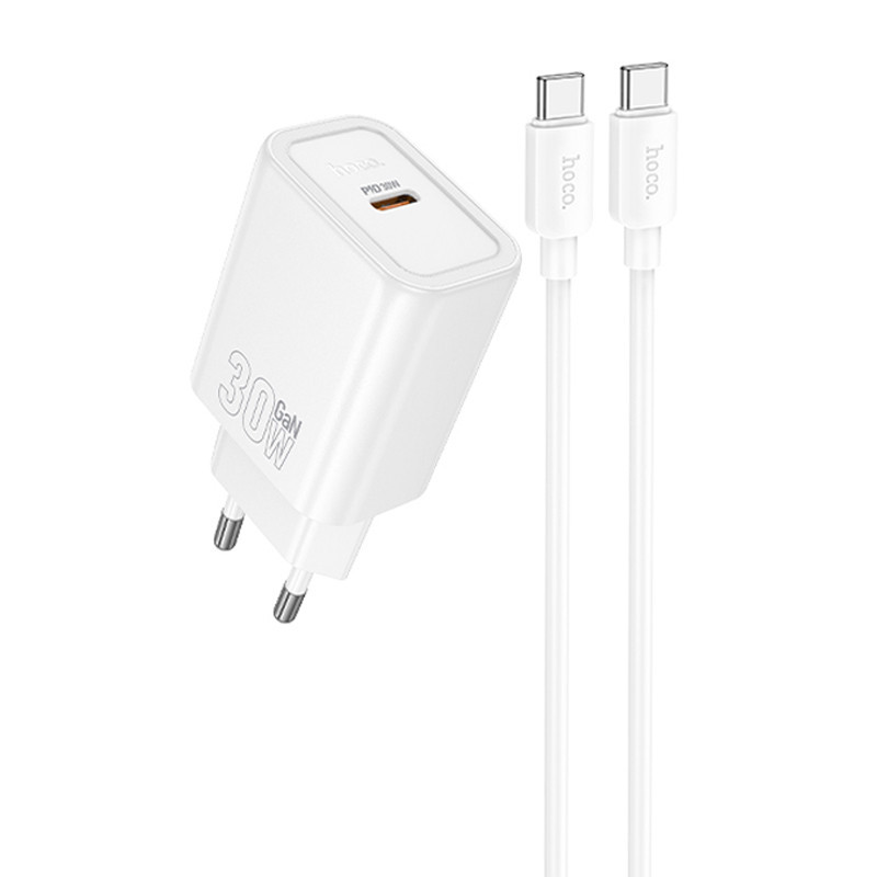 СЗУ Hoco N62 Gentle PD30W (1USB-C) + кабель Type-C to Type-C Херсон - зображення 1