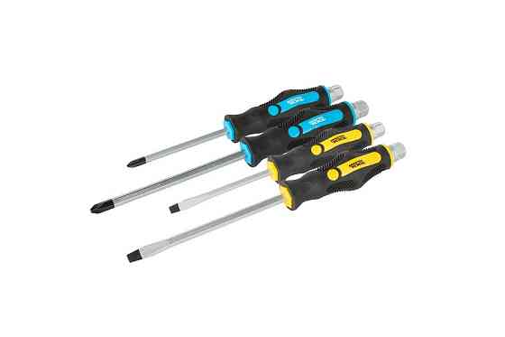 Отвертки ударные MASTERTOOL EXTERNAL HEX набор 4 шт PH2х100/PH3х150/SL6х100/SL8х150 40-1154 Харків
