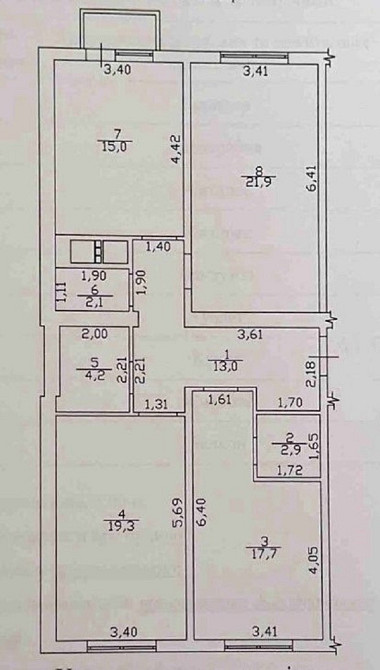 Пропонується до продажу простора трикімнатна квартира загальною площею 97 кв.м. Одеса - зображення 10