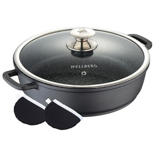 Каструля Wellberg Gilan WB-8898 9.6 л 32 см чорна Київ - зображення 1