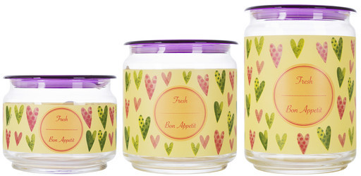 Набір банок Luminarc Plano Colorful Hearts P9214 3 предмета Київ - зображення 1