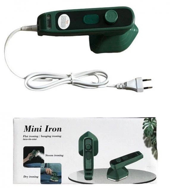 Утюг мини с отпаривателем 2 в 1 Dry Iron With Spray FZ-688 30 Вт зеленый Київ - зображення 4