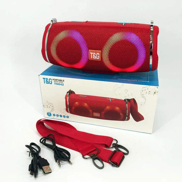 Колонка портативная Bluetooth T&G TG642 red красная Київ - зображення 2