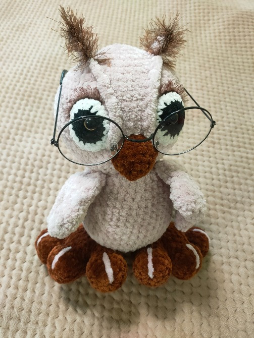 Сова птах іграшка в'язана сувенір подарунок ручна робота Нововолинськ - зображення 1