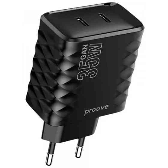 Мережевий зарядний пристрій Proove Speed Surge Gan 35W (Type-C + Type-C) Black (WCSS30020001) (Код т Харьков