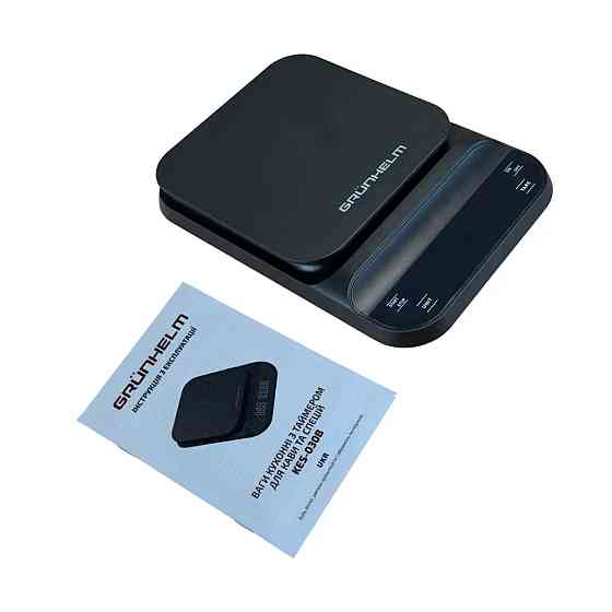 Весы кухонные Grunhelm KES-030B 3 кг черные Київ