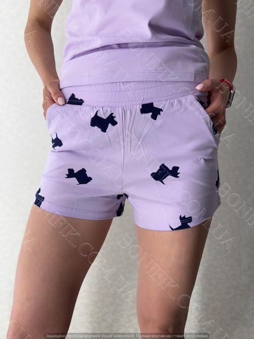 Женская пижама с майкой и шортами «Lavender Puppies» (12063) (арт. 1637) Кривий Ріг - зображення 3