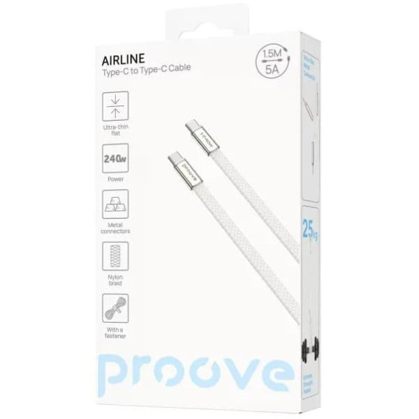 Кабель Proove AirLine Type-C to Type-C 240W 1.5m White (CCAI24002202) Харків - зображення 4