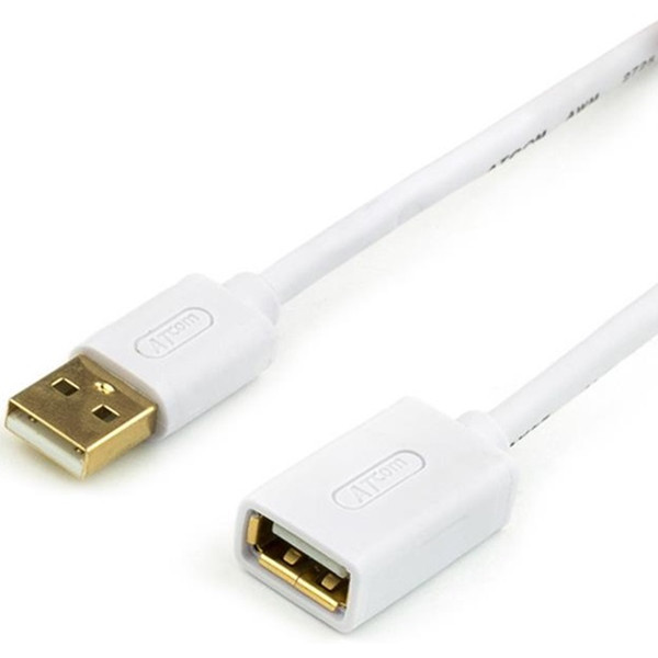 USB подовжувач Atcom USB 2.0 AM/AF 0.8m білий (13424) (Код товару:39328) Харьков - изображение 1