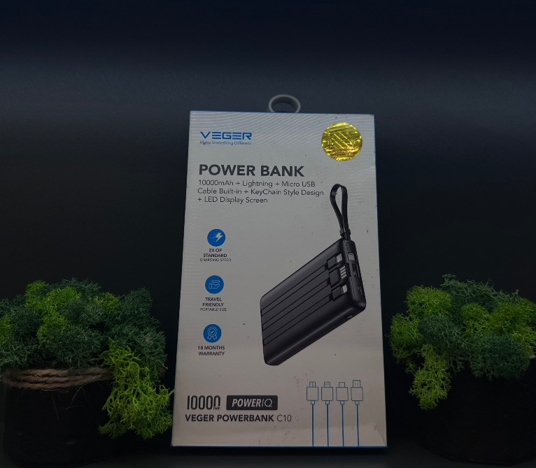 Powerbank Veger C10 10000 mAh | Швидка зарядка | Компактний Чернівці - зображення 2