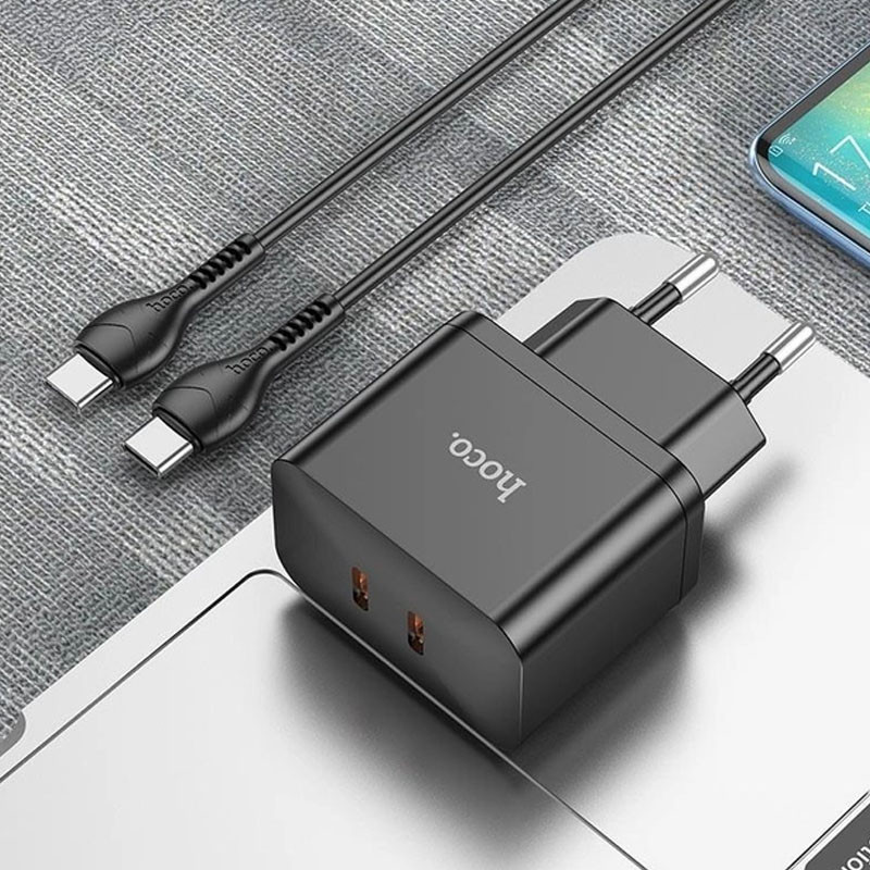 СЗУ Hoco N29 PD35W (2USB-C) + кабель Type-C to Type-C Херсон - зображення 2