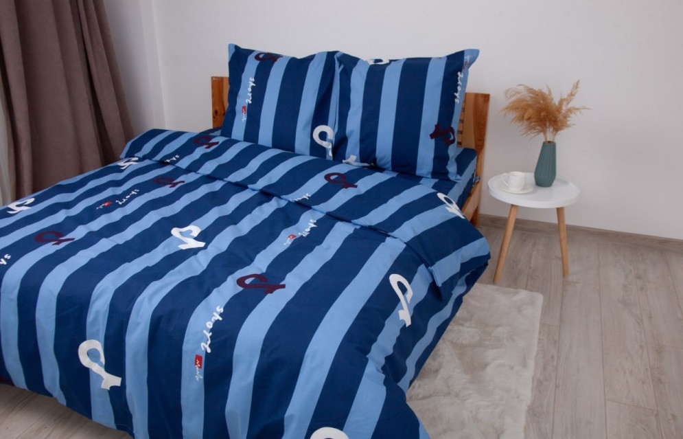 Постільна білизна євро ТЕП Soft dreams Line Blue 2-03859-26458 200х215 см блакитна Киев - изображение 1