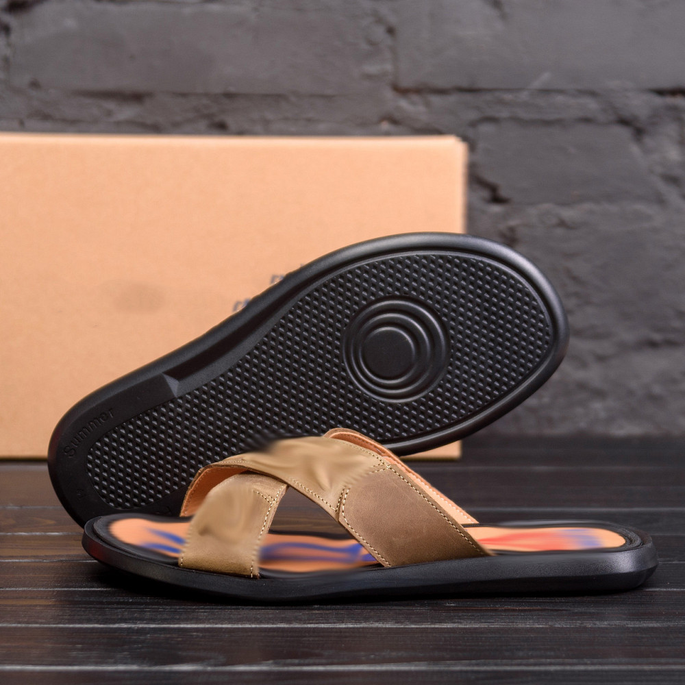 Мужские кожаные  летние шлепанцы-сланцы  CrossFit Київ - зображення 10