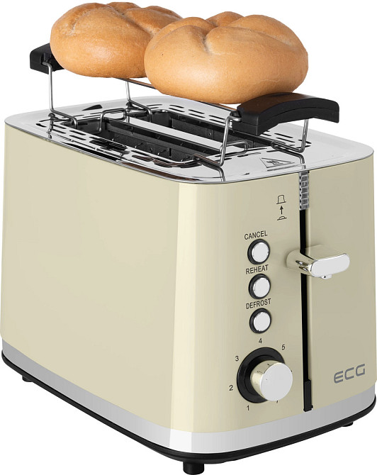 Тостер ECG ST 2766 Vintage Vanilla 925 Вт бежевый Киев - изображение 10