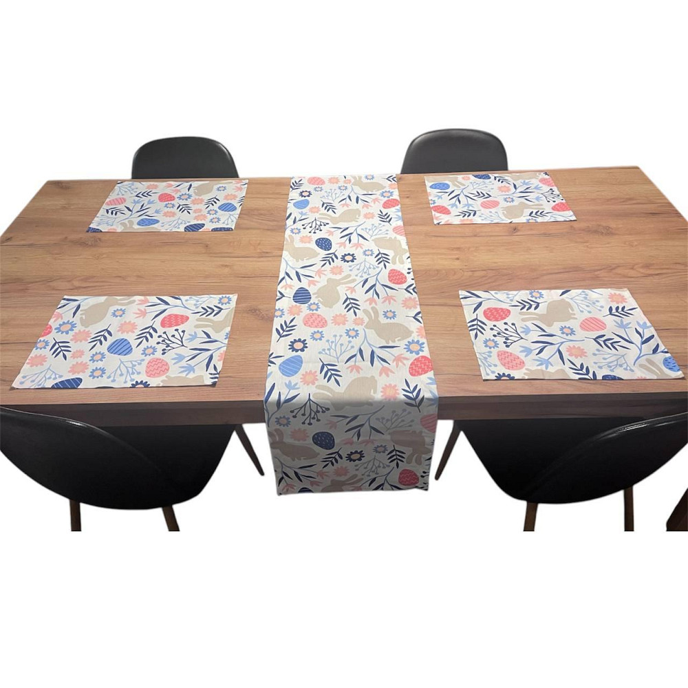 Дорожка Пасхальный Кролик с салфетками 4 шт синие Одеса - зображення 1