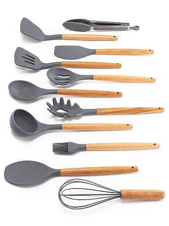 Набор силиконовых кухонных принадлежностей Kamille 12 предметов серый Одеса
