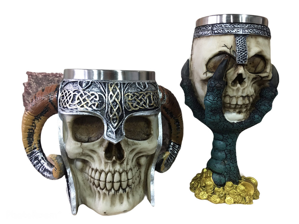 Подарочный набор Чашка Бокал 3 1927 Череп Лапа Дракона Подарок (код 00509) Київ - зображення 6