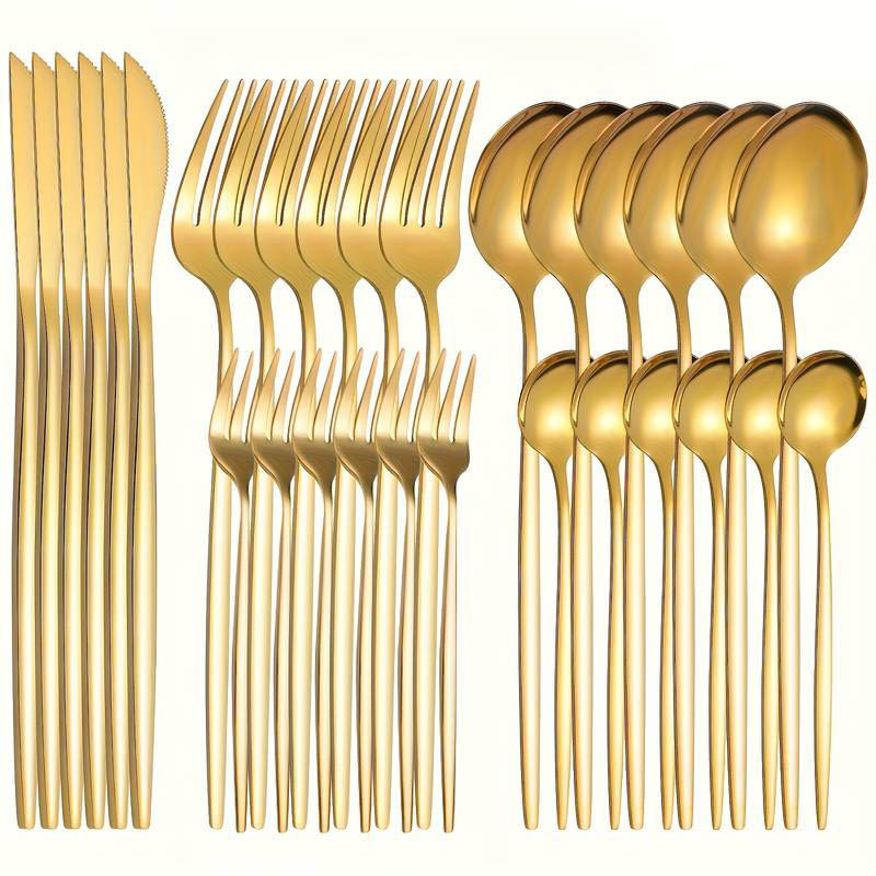 Набор столовых приборов Leeseph 30 предметов 6 персон золото  Mv051 Одеса - зображення 4