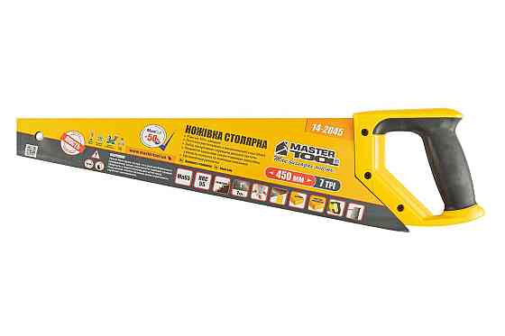 Ножовка столярная MASTERTOOL 7TPI MAX CUT 450 мм закаленный зуб 3-D заточка полированная 14-2045 Харьков
