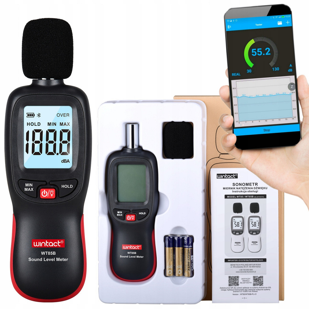 Измеритель шума (шумомер) Bluetooth 30-130 дБ WINTACT WT85B Харьков - изображение 10