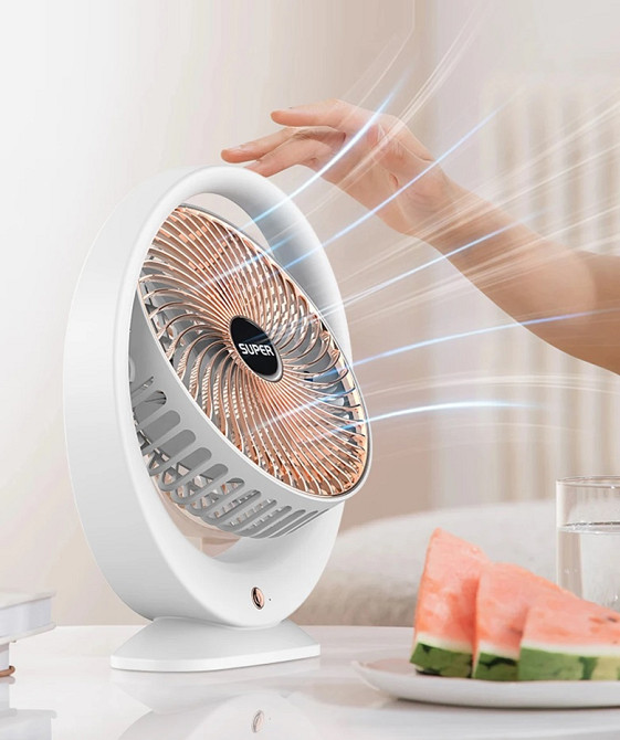 Вентилятор настольний с поворотом 180° 19128 4.5 Вт белый Киев - изображение 5