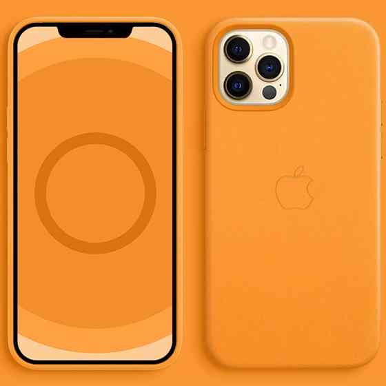 Уценка Кожаный чехол Leather Case (AAA) with MagSafe and Animation для Apple iPhone 12 Pro/12 (6.1") Херсон