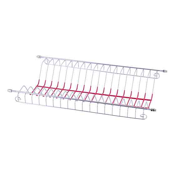 Сушилка для посуды Kamille двухъярусная 55×24,5×37см красная KM0765A Одеса