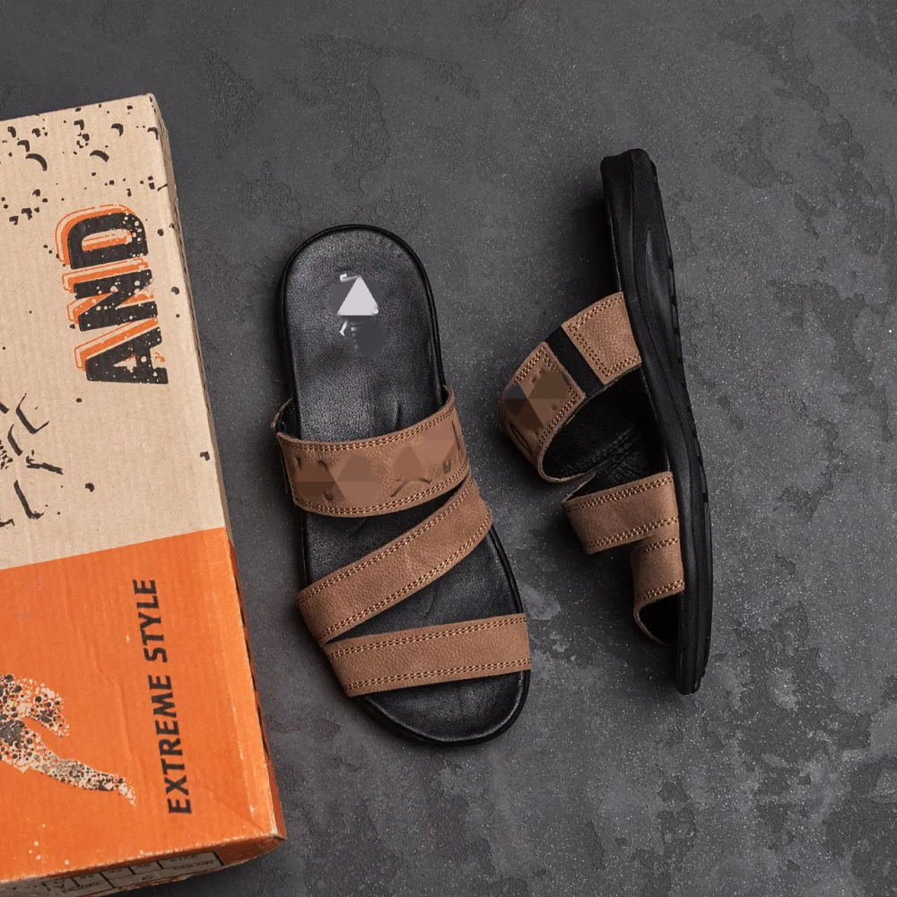 Мужские кожаные  летние шлепанцы-сланцы Olive Київ - зображення 10